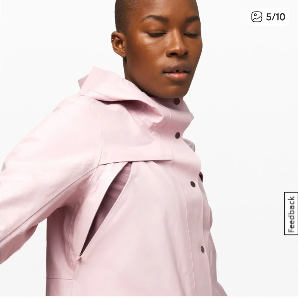 Lululemon Into The Drizzle Jacket•Waterproof Glyde•RARE FAWN PINK•LIKE NEW•6 - Picture 4 of 16